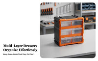 Orange Frame Small Parts Organizer Compact 6-Drawer Storage Box