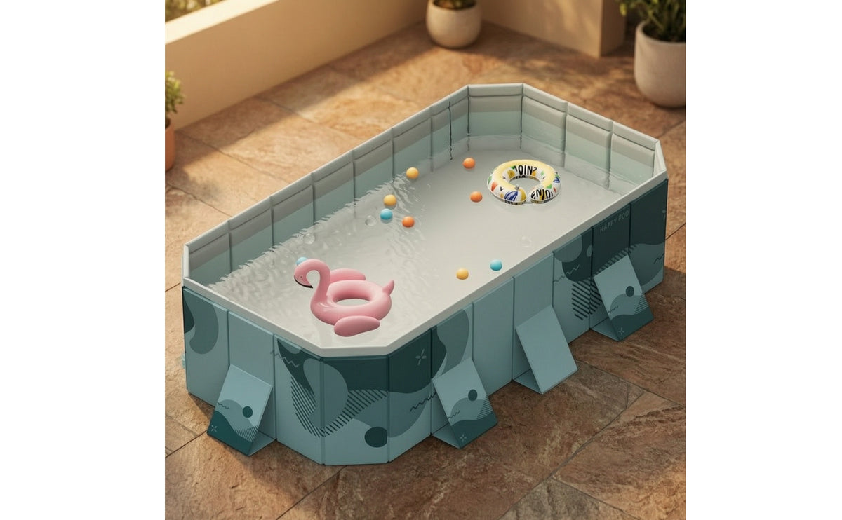 Non-Inflatable Foldable Pool Collapsible Rigid Panel Pool Portable Quick Setup for Families