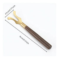 Tea Lid Lifter Gold-Toned Lid Lifter with Wooden Handle Forked for Home, Hosts