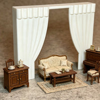 Dollhouse Window Curtain Vintage Miniature Curtain Display Rectangular