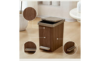 Trash Can with Lid Space-Saving Pedal Trash Can Garbage Bin Compact Wastebasket Minimalist for Families, Living Room, Bathroom