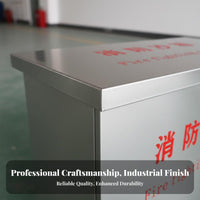 Fire Sand Box Rust-Resistant Stainless Steel Sand Bin Firefighting Supply Cabinet for Officers, Gas Stations, Warehouses