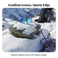 Windproof Sports Glasses 400 Protection Hiking Sunglasses Single Lens Sport Sunglasses Shockproof Resistant for Running
