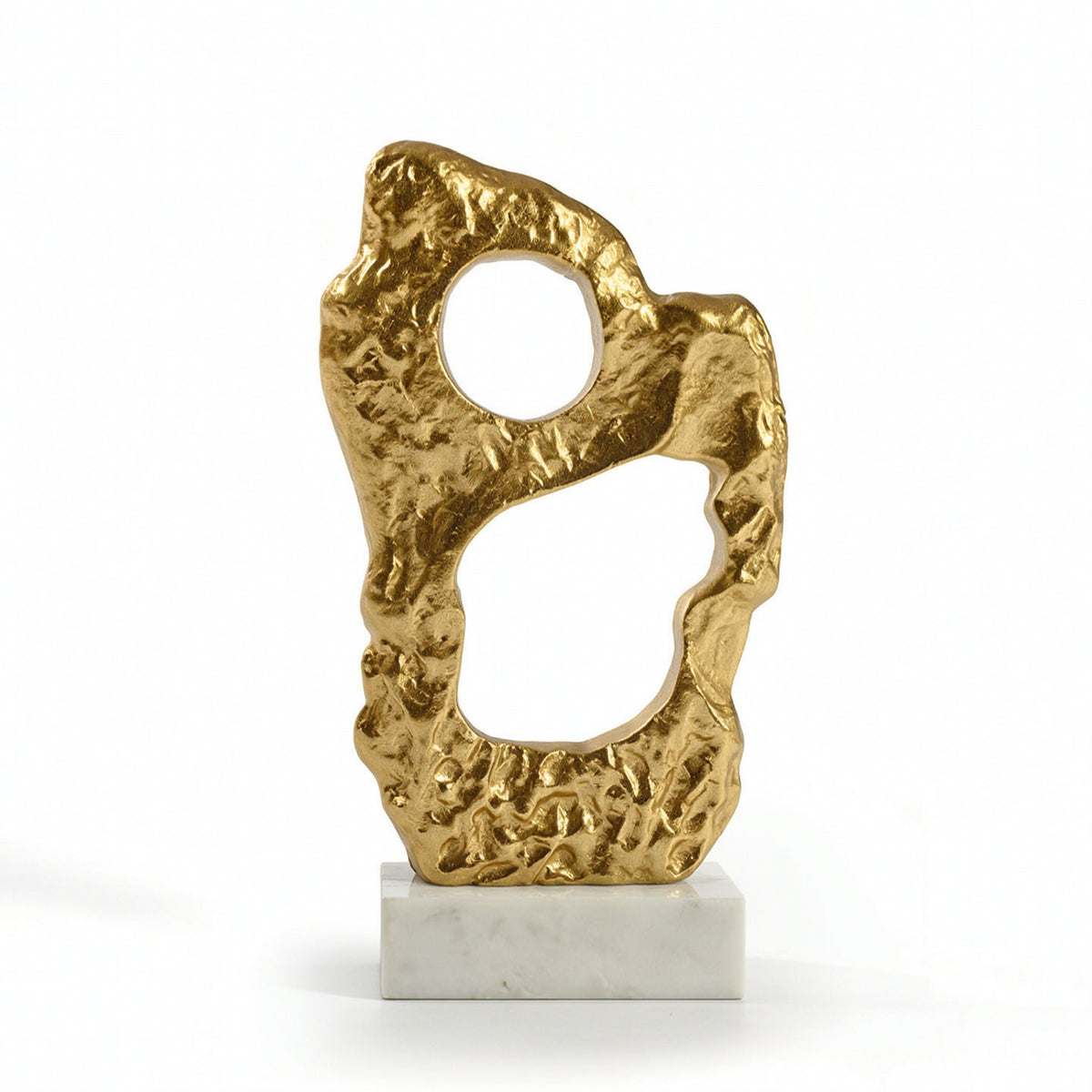 Aluminum Tabletop Sculpture Contemporary Sculpture with Marble Base Modern Sculptural Highlight for Interior Designers, Entryway, Bookshelf