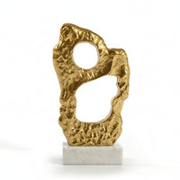 Aluminum Tabletop Sculpture Contemporary Sculpture with Marble Base Modern Sculptural Highlight for Interior Designers, Entryway, Bookshelf