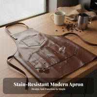Oil-Proof Waterproof Bib Apron with Pockets Stain Resistant Waterproof Bib Apron Adjustable Straps for Baristas, Men, Cafe, Garden, Workshop