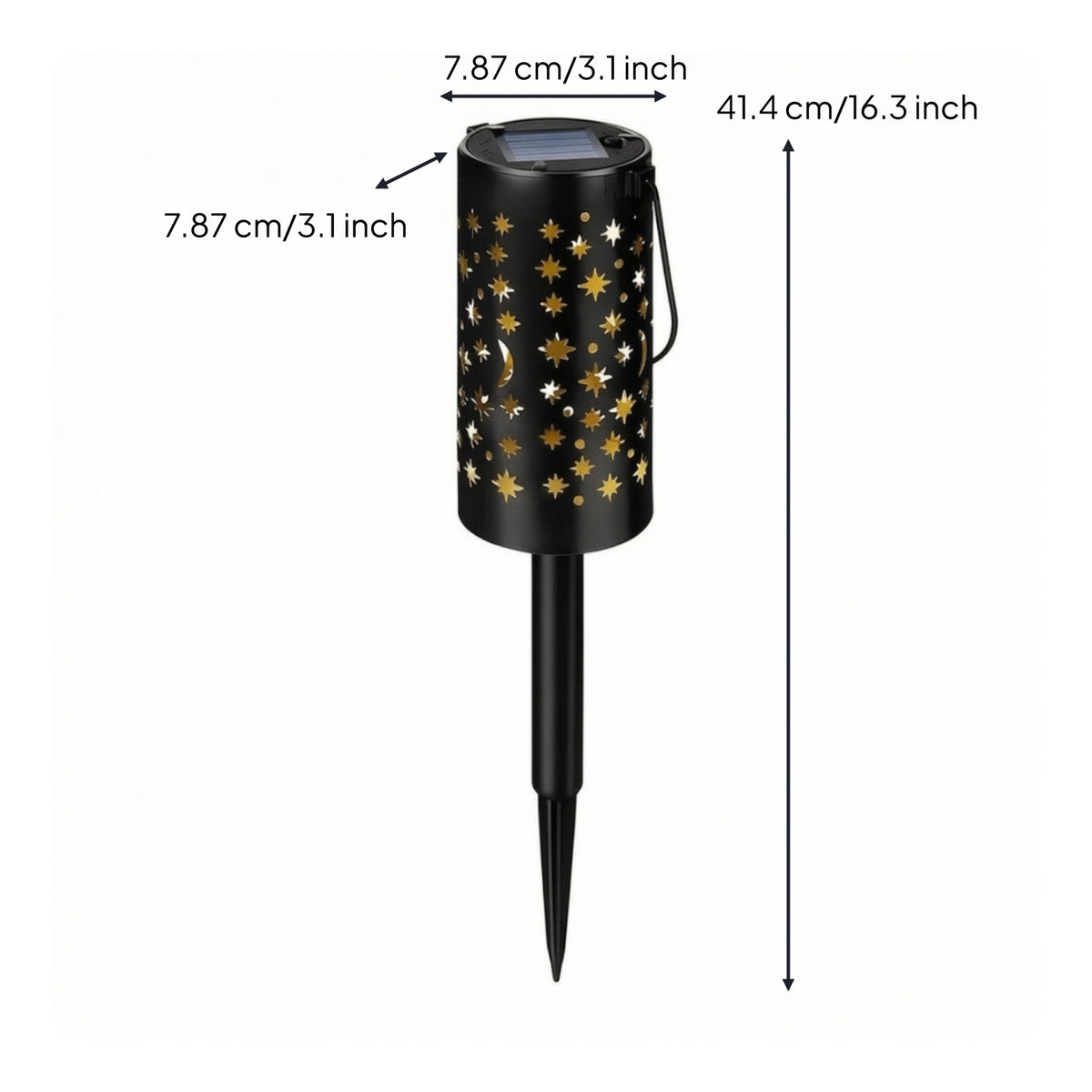 Decorative Stake Lights with Moon Star Outdoor Solar Stake Light Energy-Saving Garden Light with Star Cutout Long-Lasting for Yard