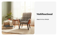 Comfortable Seat Upholstered Armchair Padded Cushion Tufted Houndstooth Armchair Modern Design Lounge Chair Compact Size for New Mothers, Homeowners, Readers