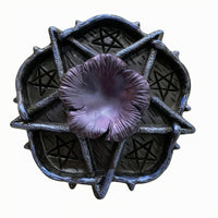 Handmade Resin Crystal Ball Base Textured Engraved Star Display Stand Raised Supports Crystal Ball Stand Dark Finish