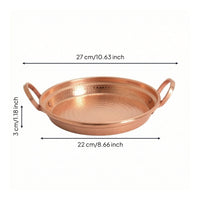 Copper double Handle Pan Hammered Pan with Loop Handles Cookware for Hosts