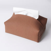 Tissue Paper Holder for Office Desk and Home Office, Modern Tissue Box with Woven Texture Leather, Napkin Holder for Living Room, Facial Tissue