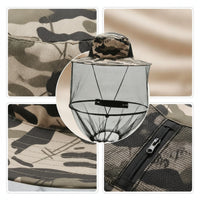 Wide-Brim Beekeeping Hat with Veil Bug Hat Foldable Breathable for Beekeepers