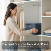 Large Capacity Foldable textile Storage Chest Stackable Clothes Container with Handles Closet Organizer Sturdy Frame for Families, Students, homeowners, Bedroom, Dorm Room, Under Bed, Garage