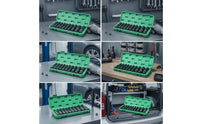 Deep Socket Set Long-Reach Socket Set with Case Hexagonal Drive Tool for Mechanics, Amateur Mechanics, Car Repair, Garage, Engine-Bay