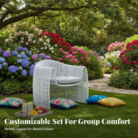 3 Pieces 3-Piece Woven Seating Group Waterresistant Outdoor Furniture sun-resistant Patio Furnishing for Apartment Dwellers, duos, Balcony, returnyard, Porch