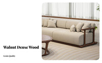 Wooden Frame Sofa Set New Chinese design Living Room Seating serene Inspired Design Lounge Suite for Interior Designers, Homeowners, Villa, Reception Hall