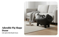 Cute Design Pig Shaped Side Table Multi-Functional Cartoon Pig End Table Space Saving Creature Storage Ottoman Stable Load-Bearing for Families, Toddlers, Living Room, Bedroom, Playroom, Nursery
