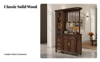 Partiti Single D Storage Solid Wood Screen Cabinet Multi-Functional Design Walnut Entryway Cabinet Rich Finish Home Furniture Long-Lasting for Homeowners, Interior Decorators, Collectors, Hallway