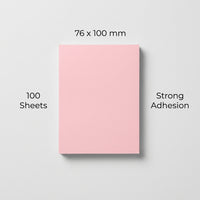 Postits Sticky Notes Colorful for Office and School, Repositionable Self for Students, 100 Sheets Pastel Color Set, 76x76mm Bright Fluorescent Pads