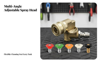 Reach Hard-to-Clean Areas 1/4 Inch Quick Connect Coupler Wear-Resistant Pressure Washer Angle Adapter 4500 PSI Rated for DIY Enthusiasts