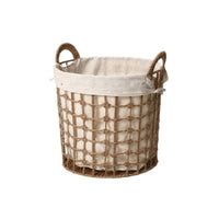 Rope Basket with Liner Handwoven Rope Basket Sturdy Woven Storage Bin with Handles for Bedroom
