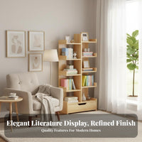 Nordic design 5-Tier Ladder Shelf Floor-Standing shelving unit Space-Saving Shelving Unit Multi-Functional for Homeowners, Students, Remote Workers, Living Room, Bedroom, Hallway, Kitchen