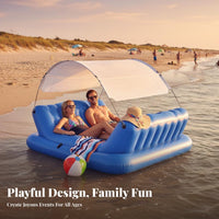 36 Pocket Inflatable Mattress Built-in Pillows Double Water Lounger with Pillow Portable 2 Person Inflatable Lounger for Adults, Couples, Beach, Lake