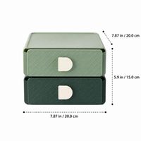 Multipurpose Drawer Organiser for Desk, PP Stackable Storage Drawers, 20x20x7.5cm Wardrobe Organiser Set of 2