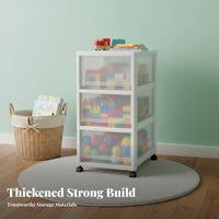 Transparent Stackable Clear Drawer effortless Sliding Stackable Pull-extendable container adaptable Household Storage Space-Saving for Home Organizers, Office Workers, Kids' Room, Bedroom, Closet, Kitchen
