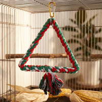 Solid Wood Parrot Toys for Budgies, Cockatiels and Lovebirds, Climbing Rope and avian perch for Cockatiels, Finches