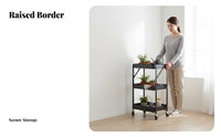3-Tier Rolling Cart Easy Assembly 3 Tier Storage Rack Heavy Duty for Living Room
