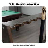 Wooden Billiard Cue Holder Solid Wood Construction Wooden Pool Stand Space-Saving Design Floor Standing Cue Rack for Man Cave, Bar, Club