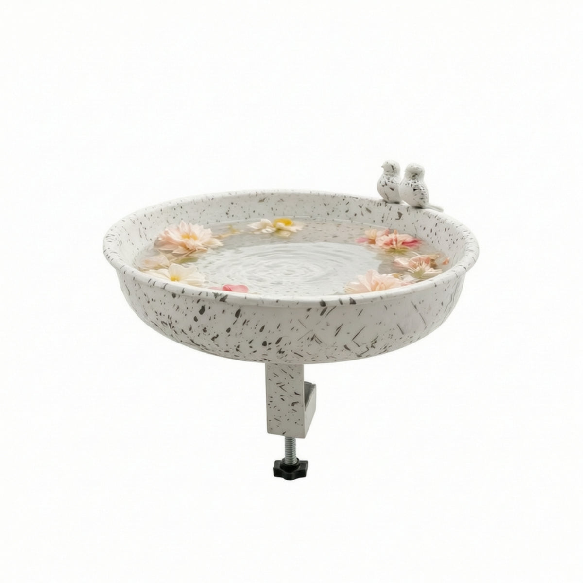 Metal Bird Feeder and Bird Bath Combo 2-in-1 Hardware Sturdy for Balcony