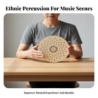 Wooden Stream Sound Drum Solid Wood Gentle Downpour Maker Lightweight Handheld Meditation Drum for Music Therapists, Spa, Home, Outdoor Gatherings