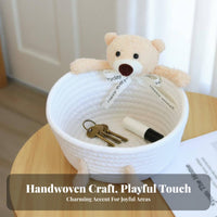 Cute Cottontail Storage Basket Handmade Hare Storage Basket Hare Desktop Bin Handmade Decorative for Infants, Entryway, Bedroom