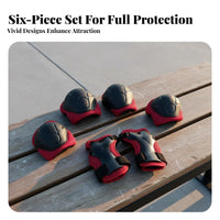 6 Pieces Child S Knee Elbow Wrist Guards Set Anti-Fall Protection 6 Piece Safety Gear Set Childrens Rollerblading Pads