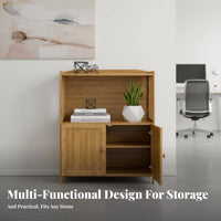 New Chinese Design Bamboo Kitchen Cabinet Multi-Functional Tea Station Cabinet Sturdy Kitchen Storage Hutch Space Saving for Apartment Dwellers, Homeowners, Cooking Enthusiasts, Dining Room