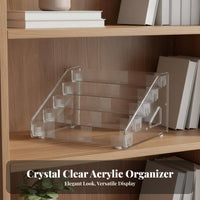 Clear Acrylic Display Stand Space-Saving Multi-Level Pin Holder Easy to Clean Tiered Display Stand for Collectors, Anime Fans, Desktop, Vanity