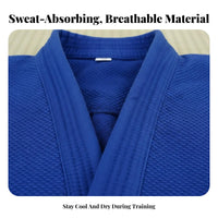 Judo Gi Thickened Judo Gi Breathable Fighting Arts Training Suit for Children, Beginners, Dojo, Sparring, Gym