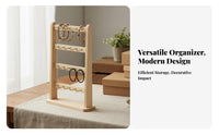 Solid Wood Bracelet Holder Rack Multi-Functional Wooden Jewelry Stand Sturdy & Stable for Vendors, Market Stall, Retail Display, Dresser Top