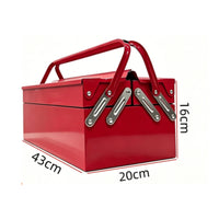 Cantilever Portable Foldable Tool Organizer Steel Tool Chest with Handle for Mechanics, Garage, Work Site
