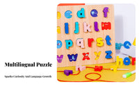 Sturdy Wood Wooden Alphabet Game Board Early Education Wooden Alphabet Number Game Learn Through Play for Preschoolers, Toddlers