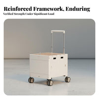 Telescoping Handle Collapsible Box Trolley Lightweight Foldable Vehicle with Table Lid All-Terrain Wheels Utility Wagon Heavy-Duty for Street Vendors, Homeowners, Camping, Outdoor, Picnic, Shopping