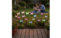 Outdoor Butterfly Garden Decor with Solar Light Easy to Install Butterfly Light with Ground Stake Sturdy Colorful for Gardeners, Lawn, Pathway