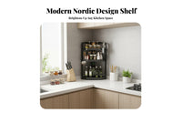 Drillwithout Drilling Installation Multi-Tier Corner Shelf Space-Saving Kitchen Organizer Multifunctional Countertop Rack Easy to Assemble for People with Small Kitchens, Home Cooks, Homemakers, Pantry