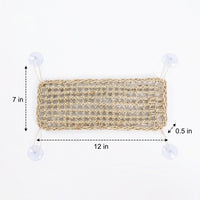 Woven Plant Fiber Reptile Hammock, Crested Gecko Enclosure Accessories for Small Reptiles, Washable 50cm X 20cm Tan Reptile Hammock with Hook