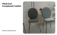 Shell rear Chair Nordic design Vanity Stool soft upholstery Upholstery Golden Metal Legs for Women
