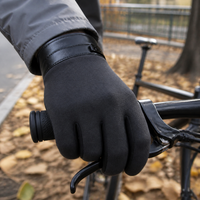 Suede Lined Thermal Gloves for Men - Windproof Touchscreen for Winter Cycling & Outdoor Work
