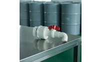 Drum Drain with Elbow PVC Barrel Discharge Tap with Lever Threaded Fitting for Workshops