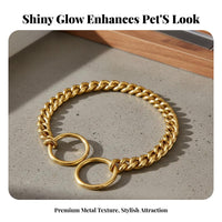 Golden Canine Chain Polished Finish Dog Chain Sturdy for Owners of Medium to Large Dogs, Outdoor Walking, Daily Use